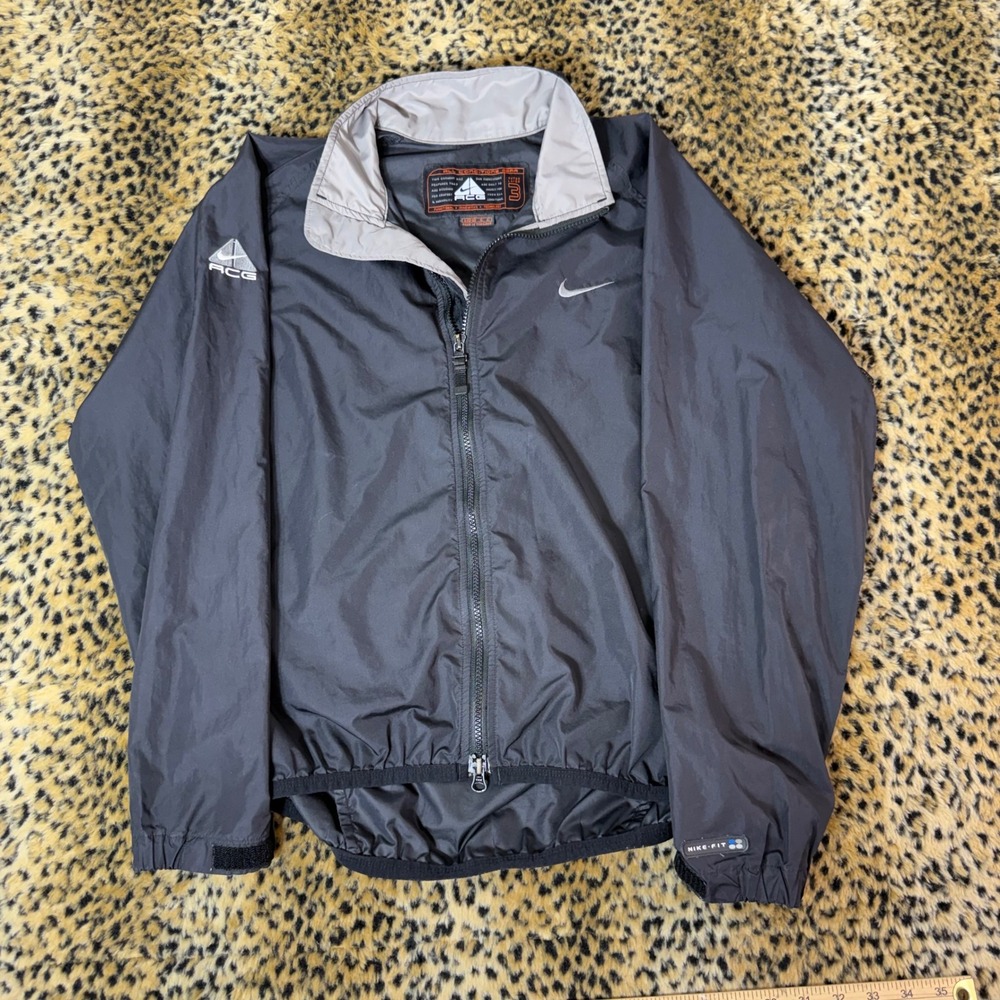 Vintage 90s Nike ACG Windbreaker Jacket Black Grey Mens Large L